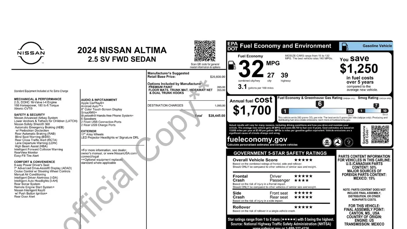 2024 Nissan Altima 2.5 SV