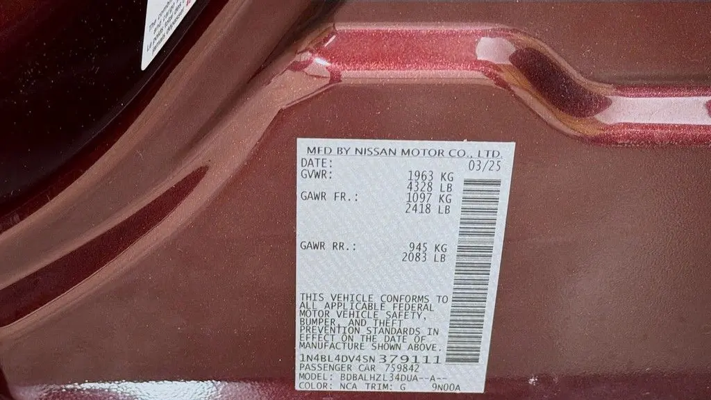 2025 Nissan Altima 2.5 SV