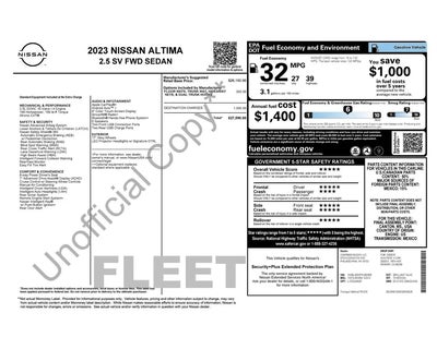 2023 Nissan Altima 2.5 SV 4DR Sedan