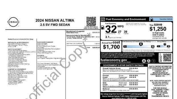 2024 Nissan Altima 2.5 SV