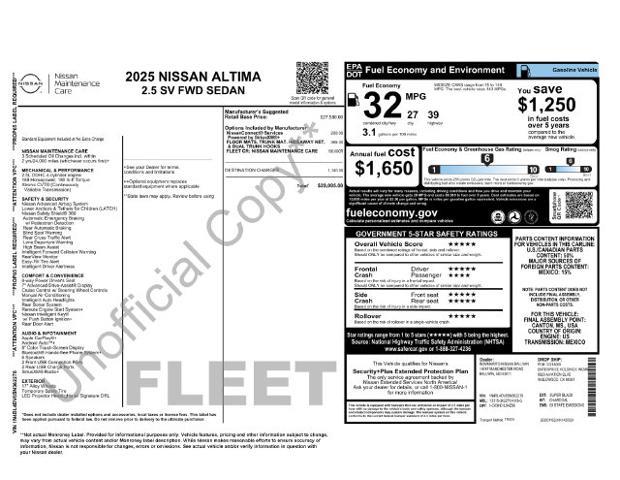2025 Nissan Altima - $19,800
