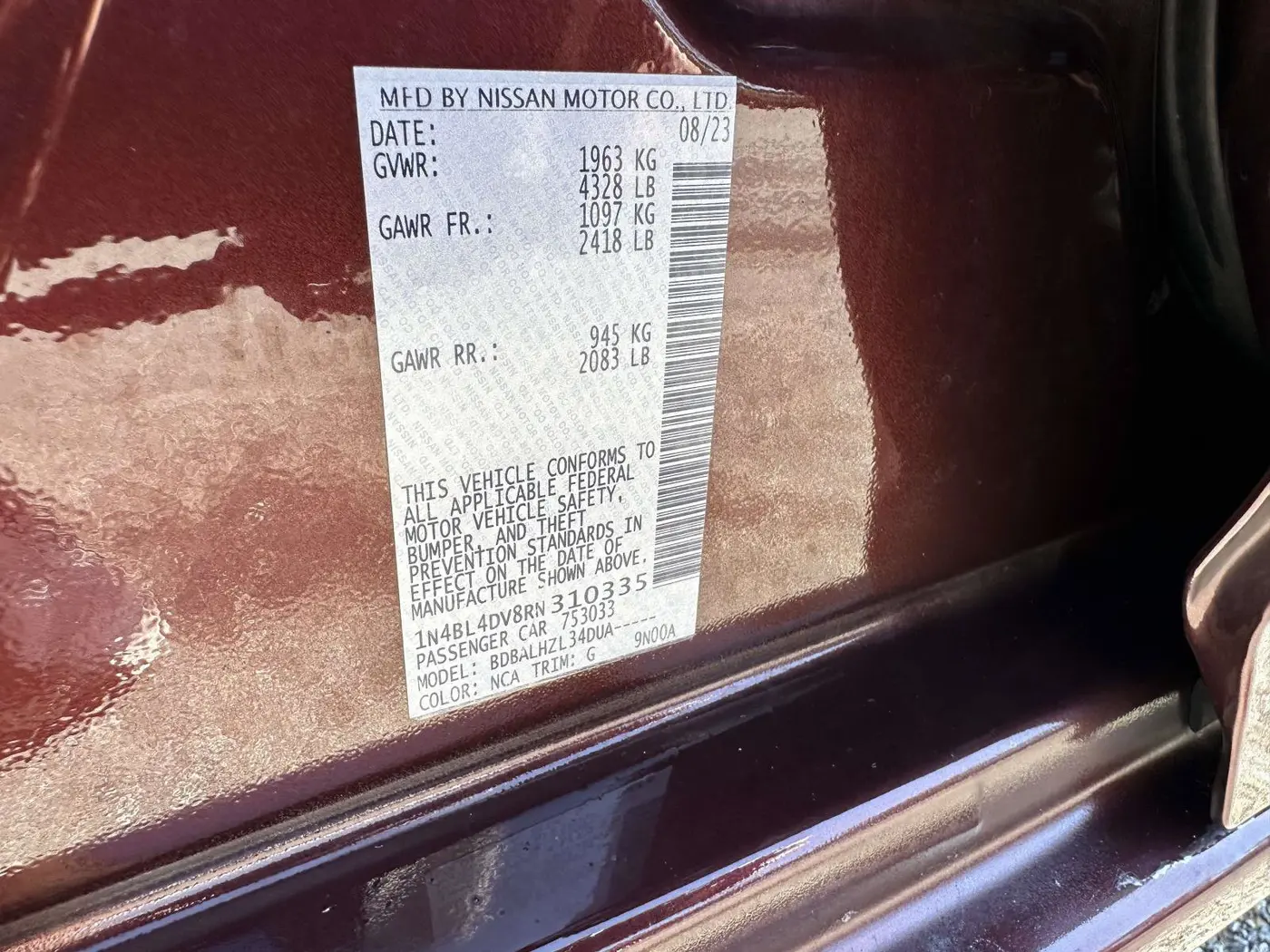 2024 Nissan Altima - $20,500