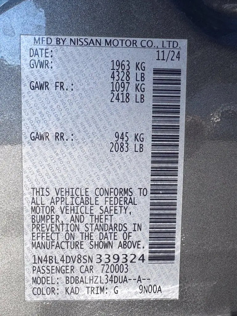 2025 Nissan Altima - $20,000