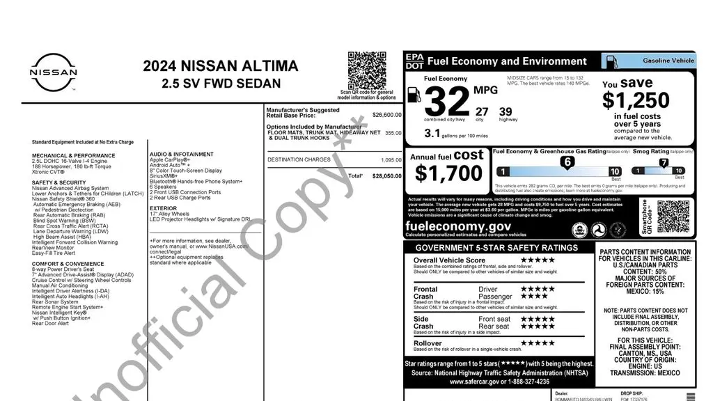 2024 Nissan Altima 2.5 SV