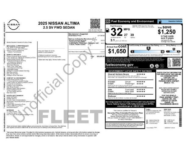 2025 Nissan Altima - $20,765