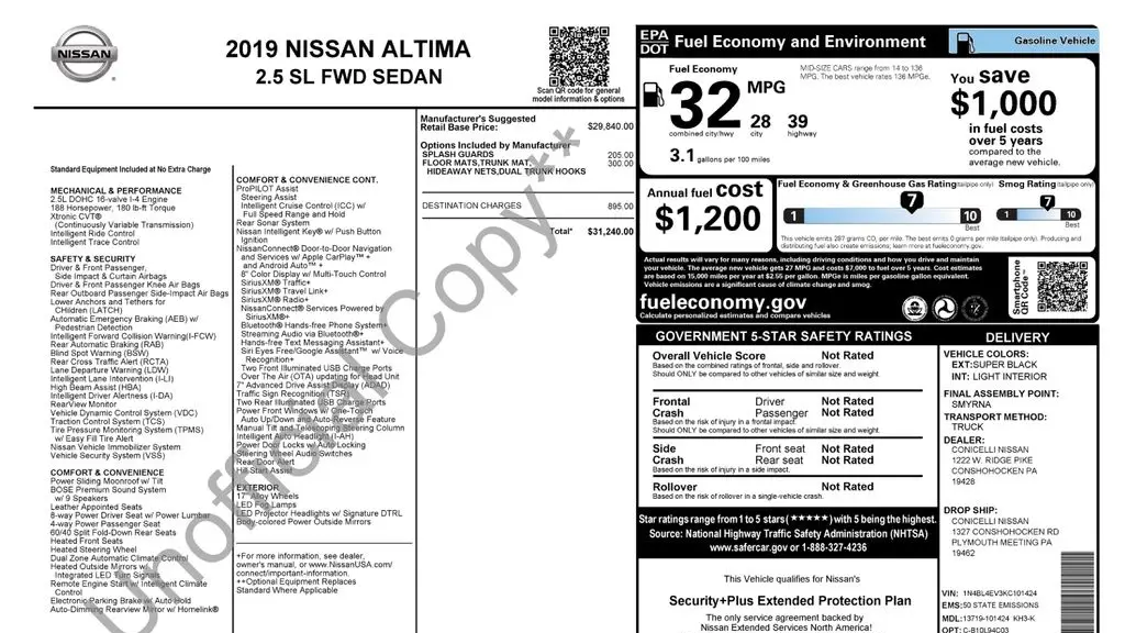 2019 Nissan Altima 2.5 SL