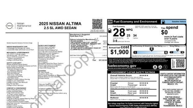 2025 Nissan Altima 2.5 SL