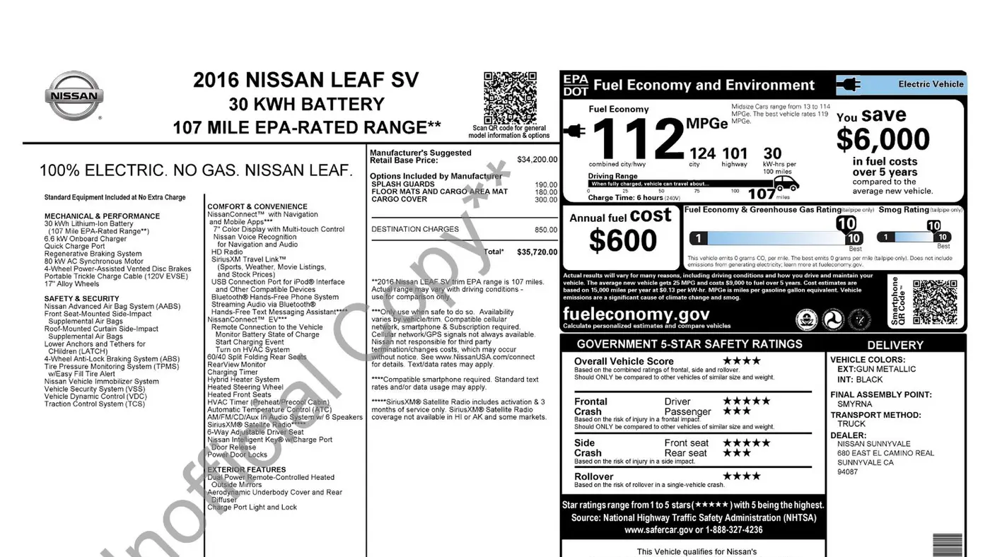 2016 Nissan LEAF S-30