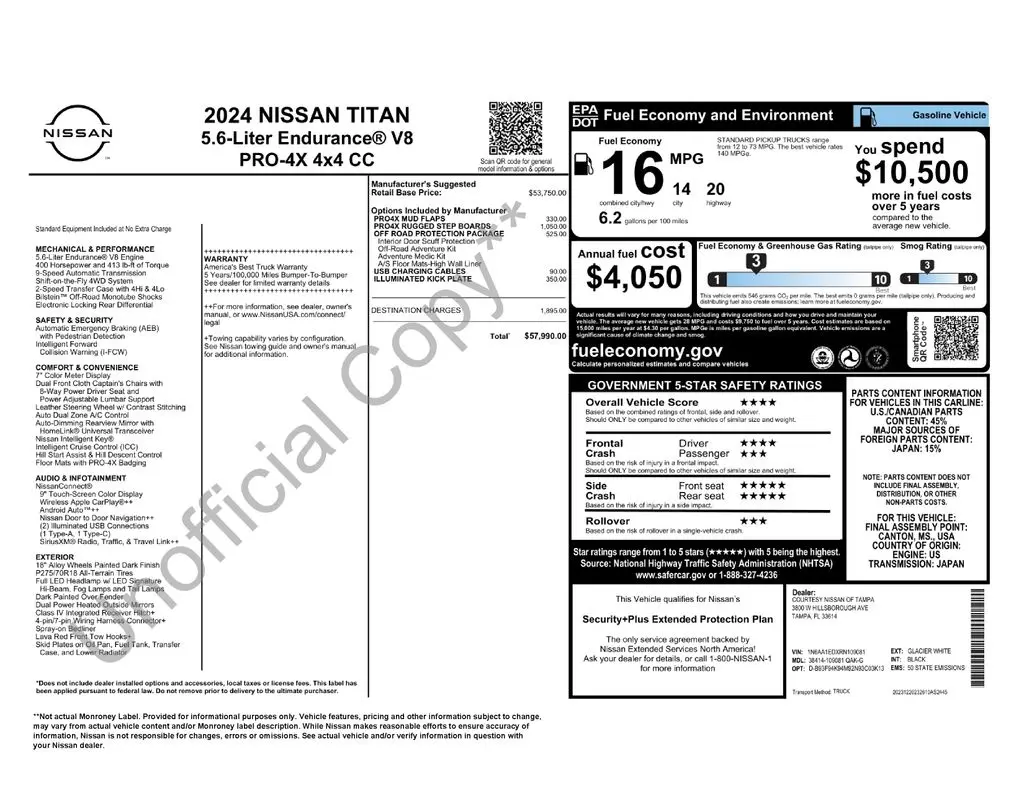 2024 Nissan Titan - $40,000
