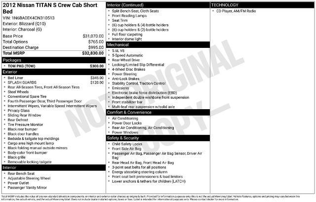 2012 Nissan Titan - $13,250