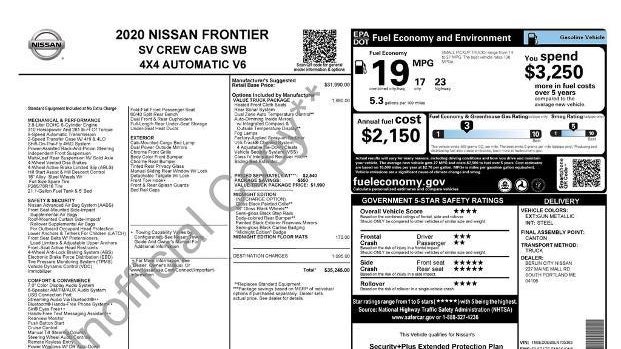 2020 Nissan Frontier S