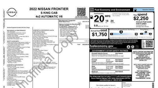 2022 Nissan Frontier S