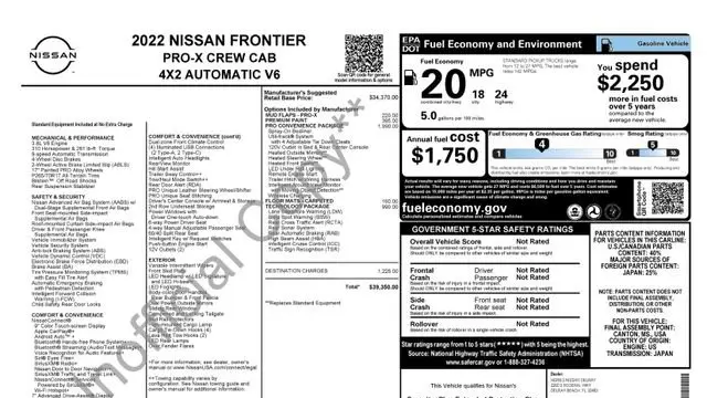 2022 Nissan Frontier S