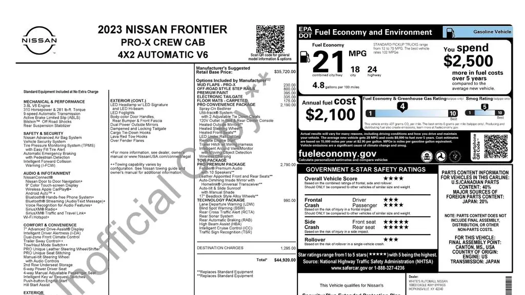 2023 Nissan Frontier S