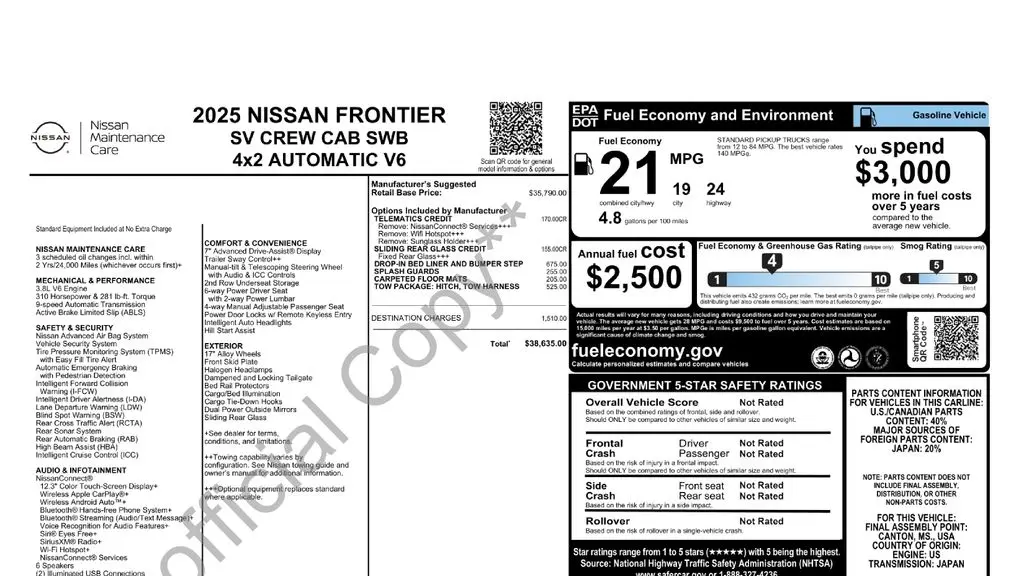 2025 Nissan Frontier S