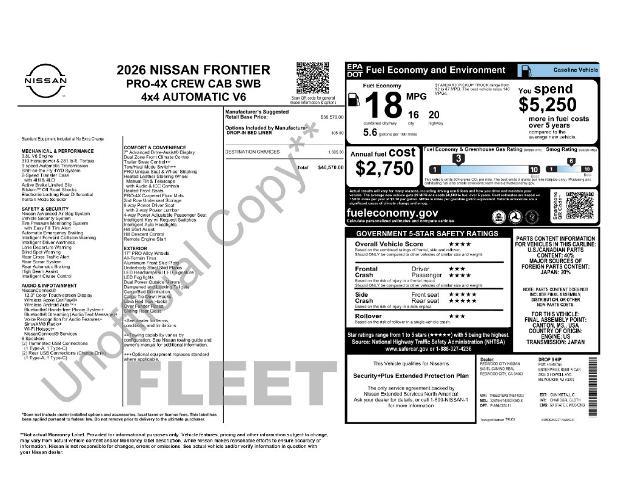 2026 Nissan Frontier - $35,500