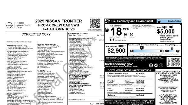 2025 Nissan Frontier S