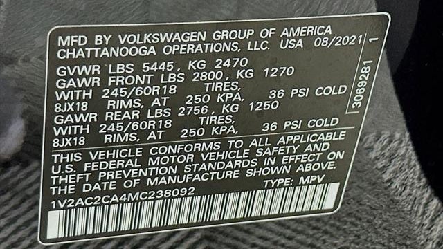 2021 Volkswagen Atlas Cross Sport S