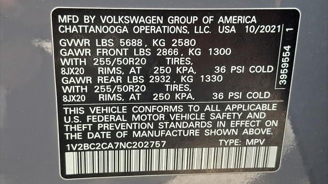 2022 Volkswagen Atlas Cross Sport SEL 4Motion