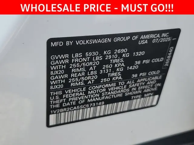 2025 Volkswagen Atlas - $34,328