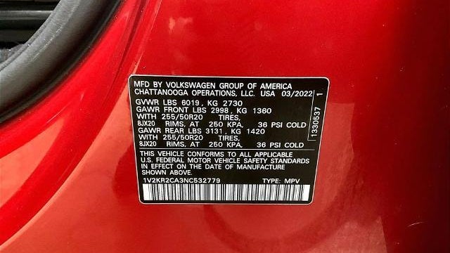 2022 Volkswagen Atlas V6 SE 4Motion