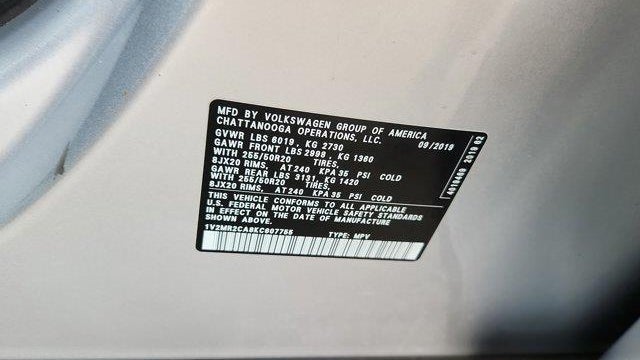 2019 Volkswagen Atlas V6 SEL 4Motion