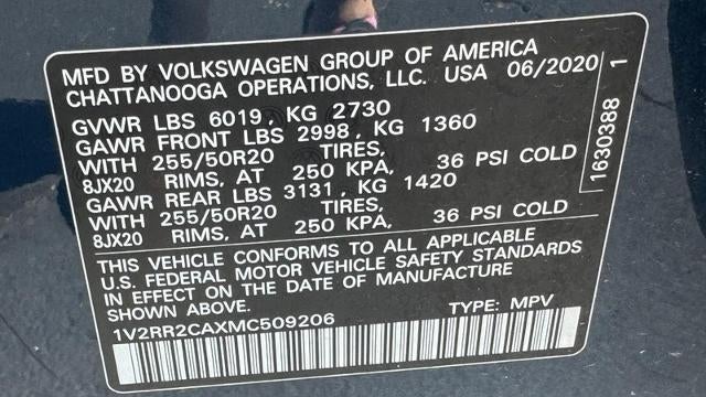 2021 Volkswagen Atlas V6 SE R-Line 4Motion