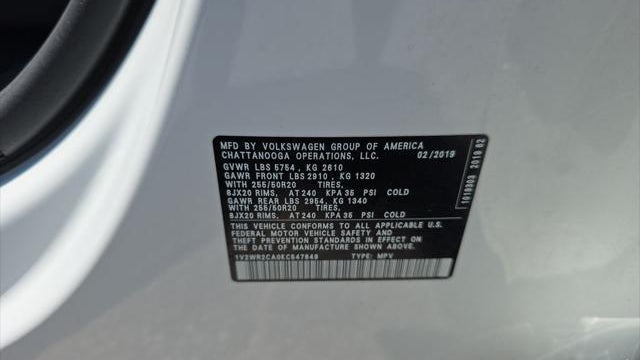 2019 Volkswagen Atlas V6 SE