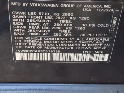 2025 Volkswagen Atlas SE 4DR SUV W/Technology