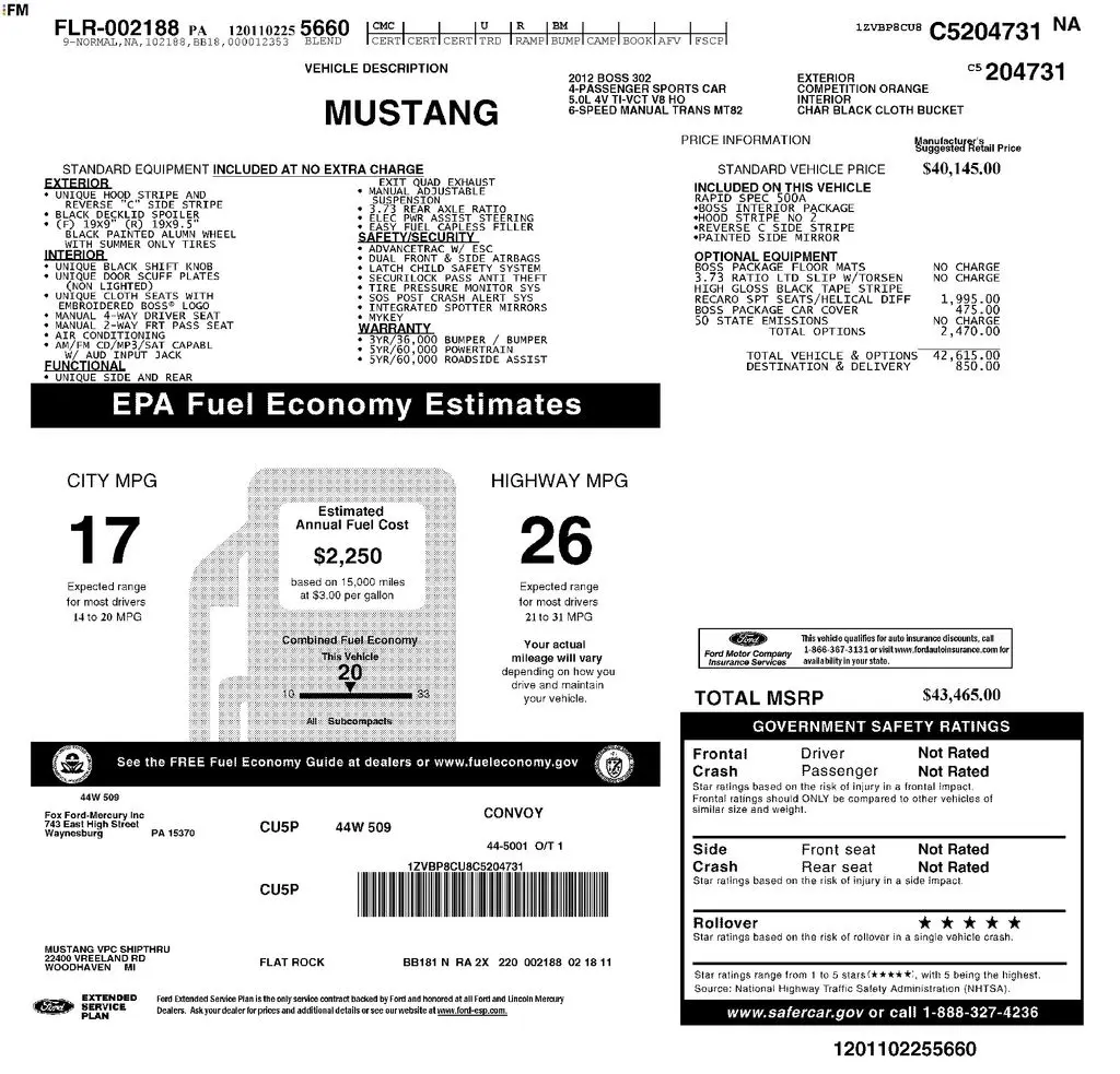 2012 Ford Mustang - $34,500