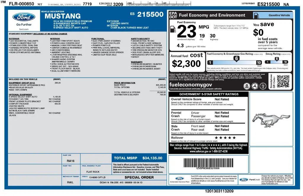 2014 Ford Mustang - $12,501