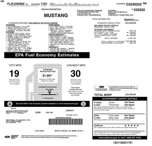 2012 Ford Mustang V6 Premium — photo 1 of 6