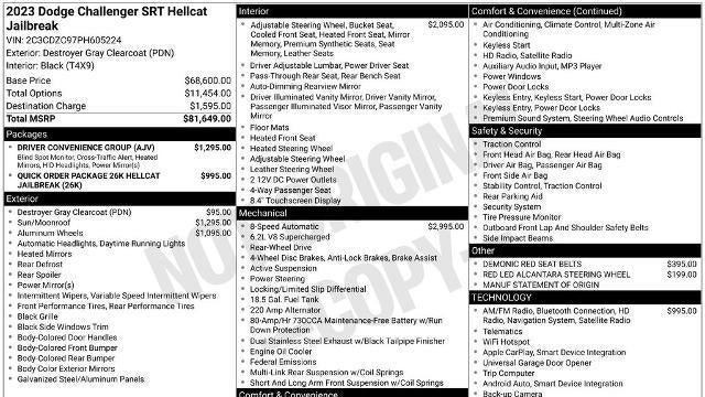 2023 Dodge Challenger SRT Hellcat Jailbreak