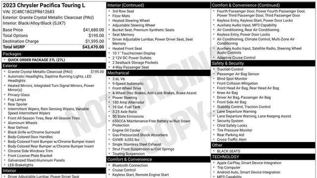 2023 Chrysler Pacifica Touring L