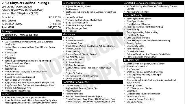 2023 Chrysler Pacifica Touring L