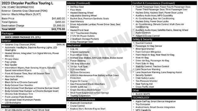 2023 Chrysler Pacifica Touring L