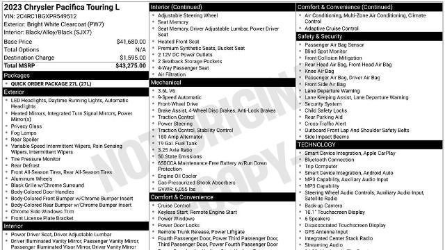 2023 Chrysler Pacifica Touring L
