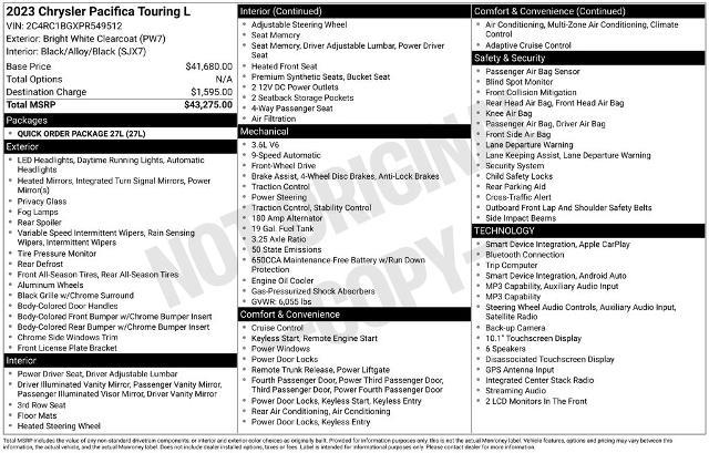 2023 Chrysler Pacifica - $20,555