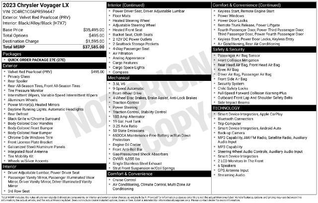 2023 Chrysler Voyager - $18,901