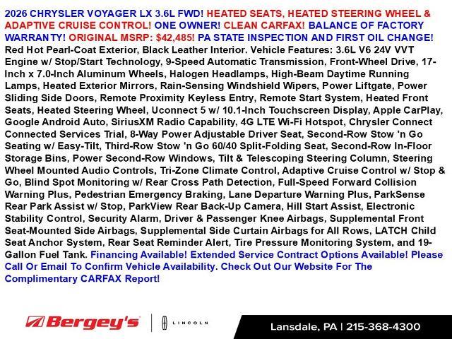 2026 Chrysler Voyager - $33,490