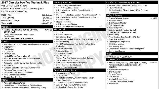 2017 Chrysler Pacifica Touring-L Plus