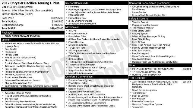2017 Chrysler Pacifica Touring-L Plus