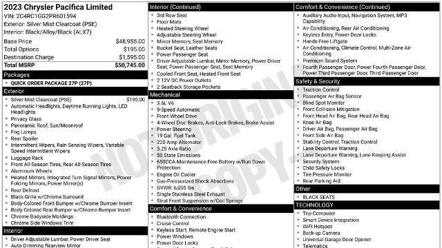 2023 Chrysler Pacifica Limited