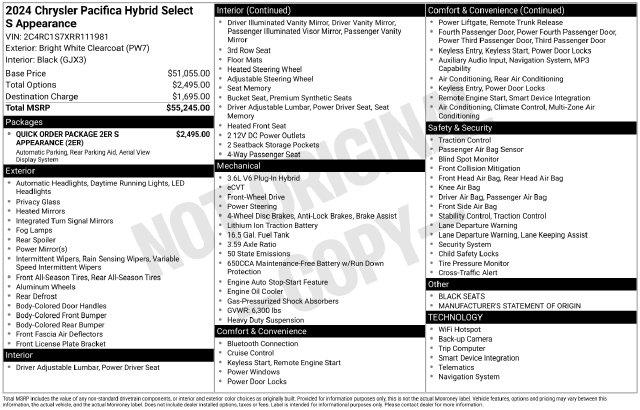 2024 Chrysler Pacifica - $23,950