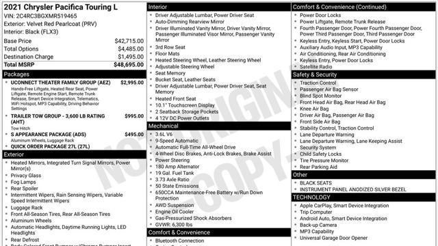 2021 Chrysler Pacifica Touring L