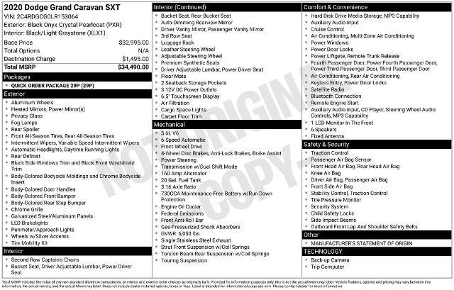2020 Dodge Grand Caravan - $13,970