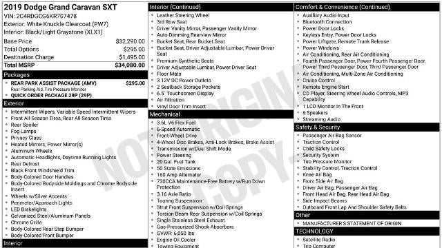 2019 Dodge Grand Caravan SXT 35th Anniversary Edition