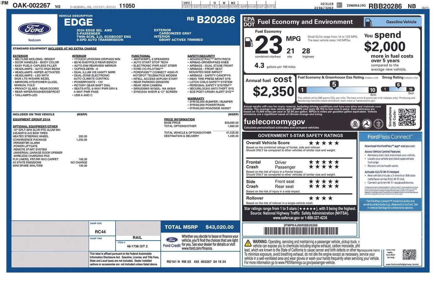 2024 Ford Edge - $29,990