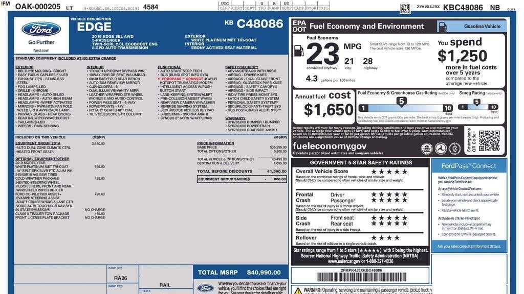 Preowned 2019 Ford Edge SEL for Sale