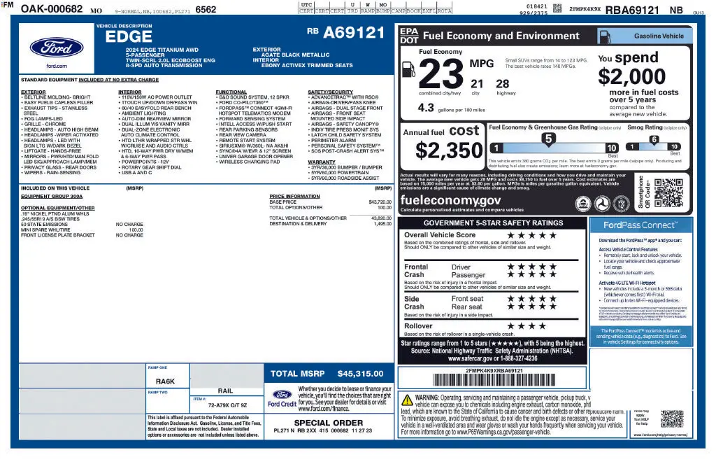 2024 Ford Edge - $23,497